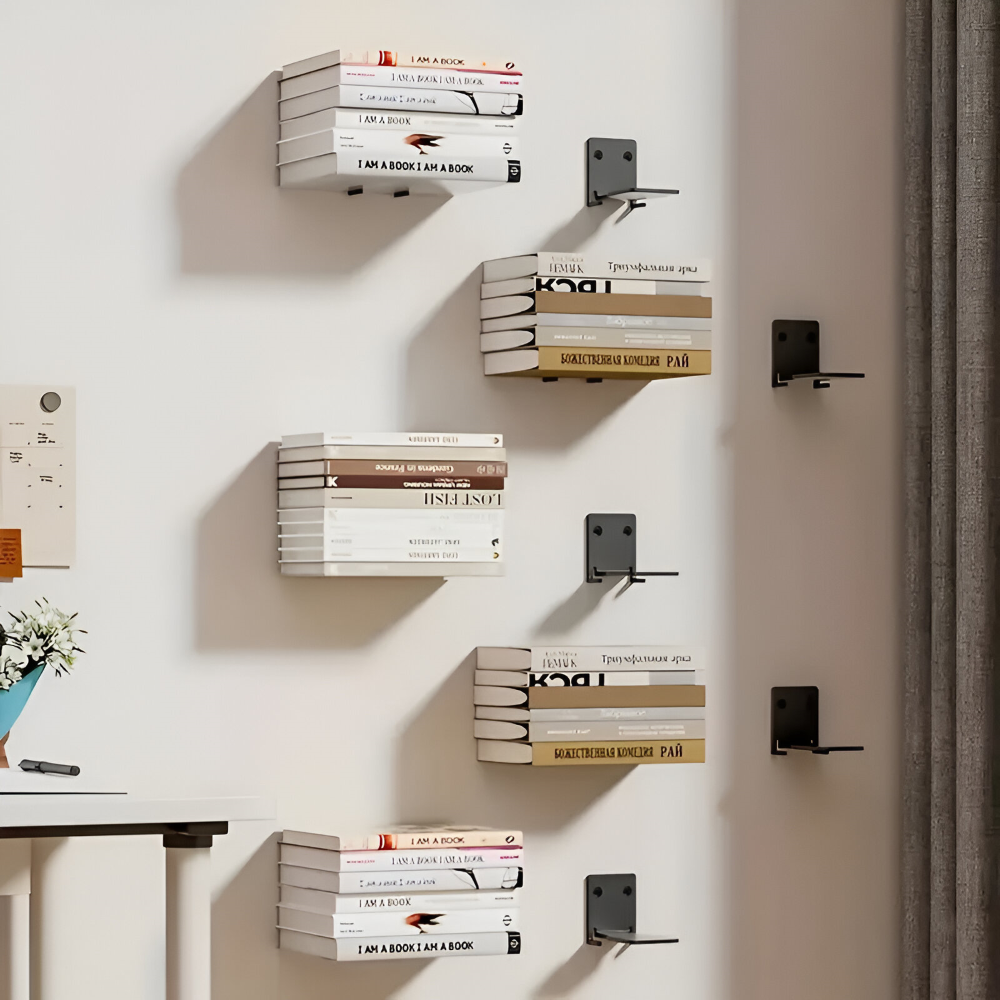 Onzichtbare zwevende boekenplanken - aan de muur gemonteerde boekenorganizers - stijlvolle, ruimtebesparende wandplanken