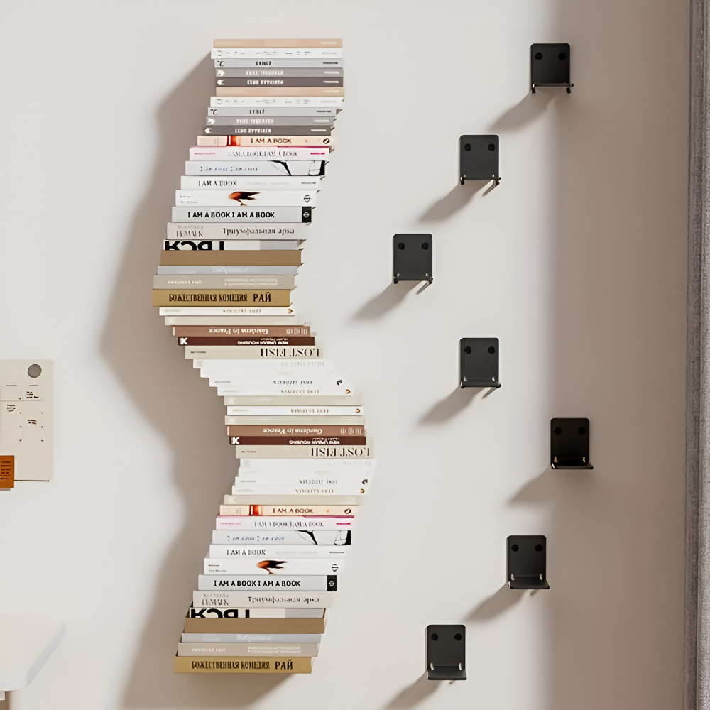 Onzichtbare zwevende boekenplanken - aan de muur gemonteerde boekenorganizers - stijlvolle, ruimtebesparende wandplanken