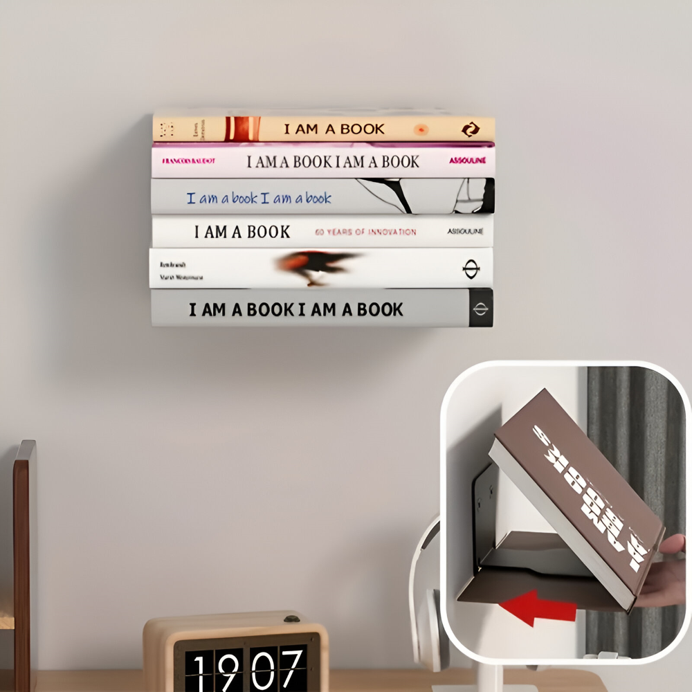 Onzichtbare zwevende boekenplanken - aan de muur gemonteerde boekenorganizers - stijlvolle, ruimtebesparende wandplanken