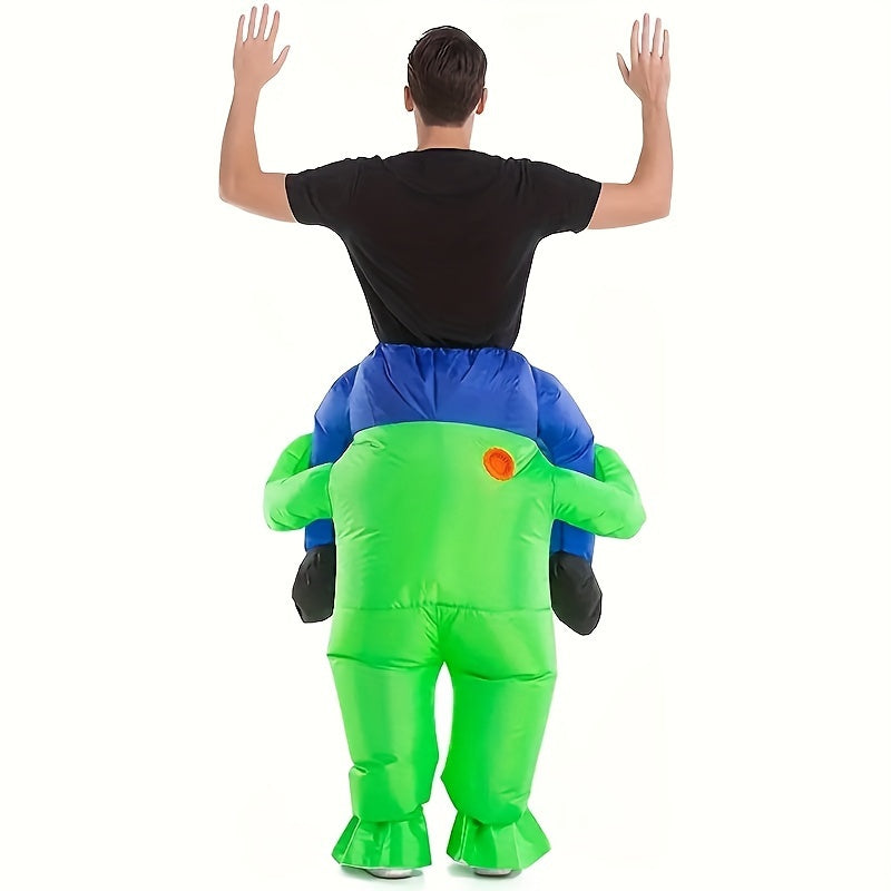 Opblaasbaar Alien Kostuum voor Mannen – Grappig Opblaaspak met Ride-On Illusie voor Halloween en Feesten