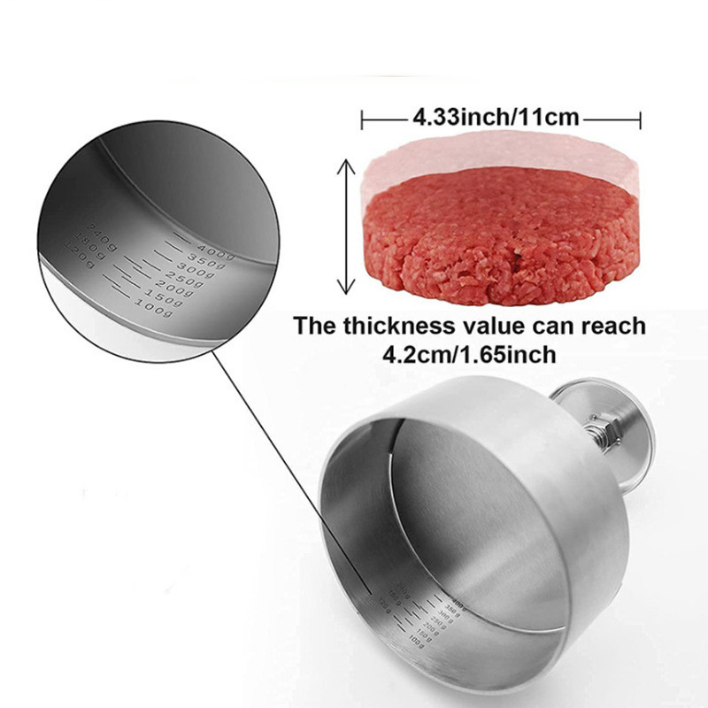 Burgerpers voor gelijkmatige burgers – Vaatwasserbestendig, 5 inch diameter, duurzaam en gemakkelijk te gebruiken