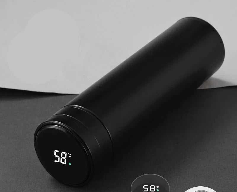 Geïsoleerde fles 500 ml met LCD-temperatuurdisplay - dubbelwandig en BPA-vrij voor warme en koude dranken
