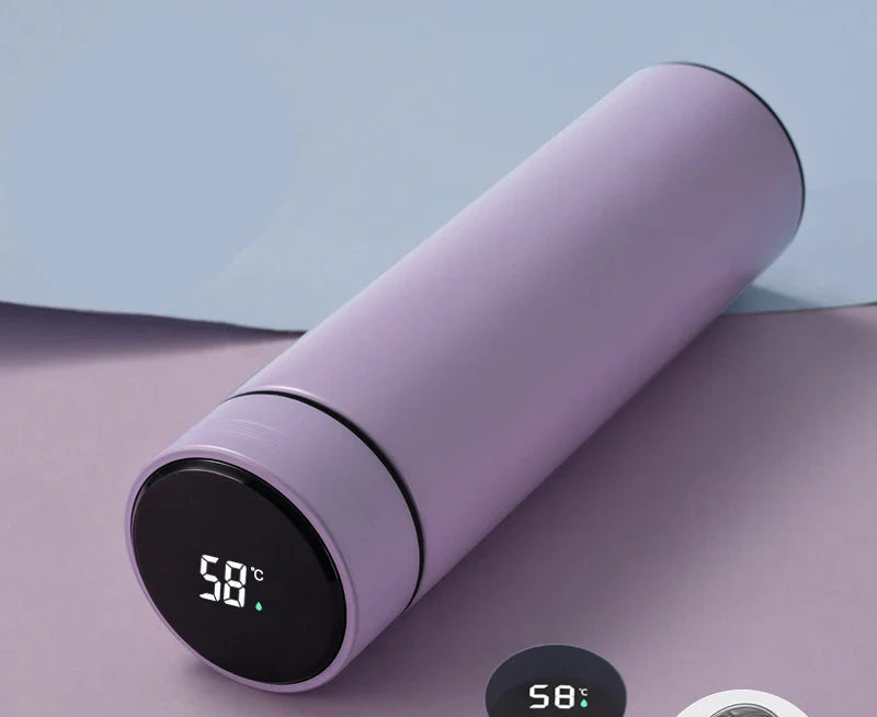 Geïsoleerde fles 500 ml met LCD-temperatuurdisplay - dubbelwandig en BPA-vrij voor warme en koude dranken