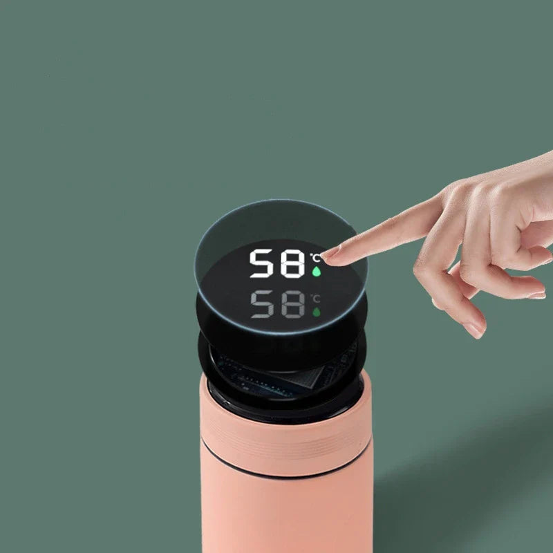 Geïsoleerde fles 500 ml met LCD-temperatuurdisplay - dubbelwandig en BPA-vrij voor warme en koude dranken