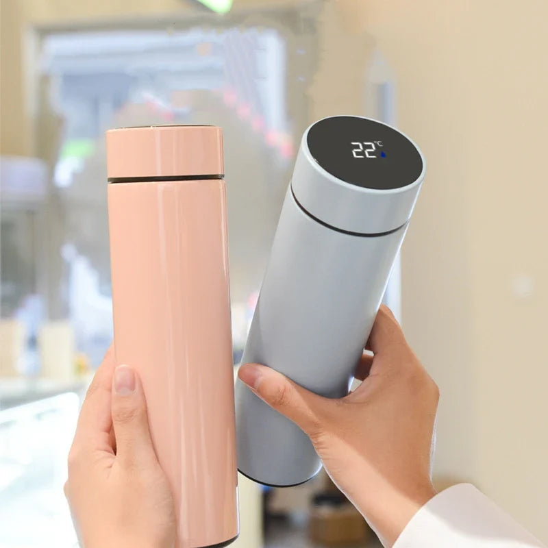 Geïsoleerde fles 500 ml met LCD-temperatuurdisplay - dubbelwandig en BPA-vrij voor warme en koude dranken