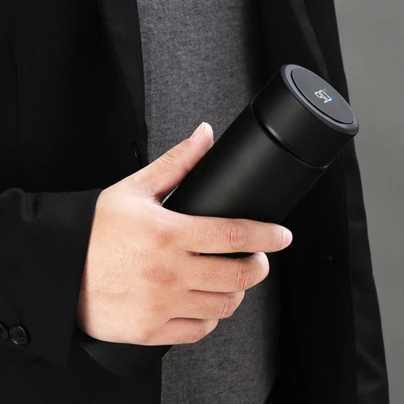 Geïsoleerde fles 500 ml met LCD-temperatuurdisplay - dubbelwandig en BPA-vrij voor warme en koude dranken