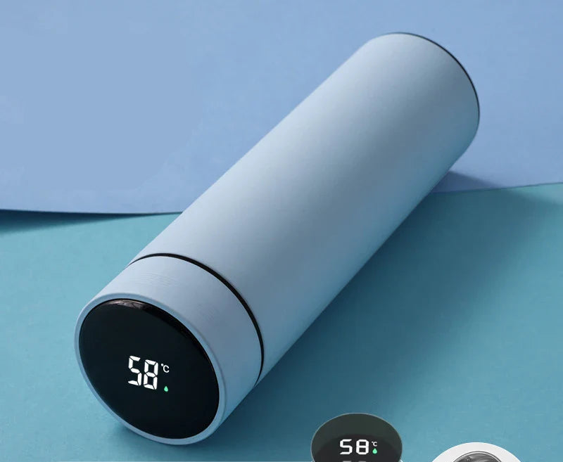 Geïsoleerde fles 500 ml met LCD-temperatuurdisplay - dubbelwandig en BPA-vrij voor warme en koude dranken