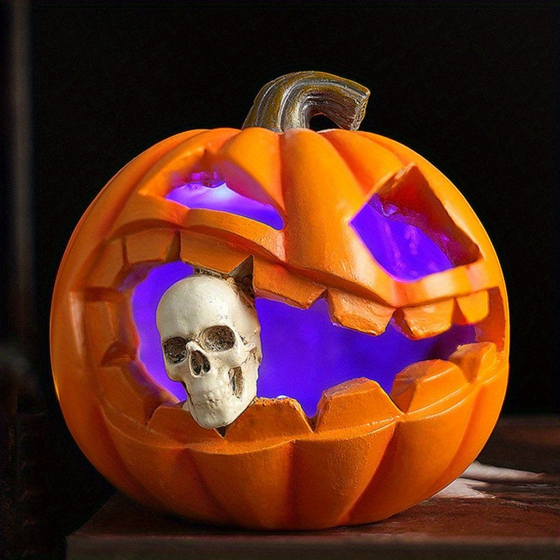 Realistische Jack O'Lantern Halloween Decoratie met Skelet voor Buiten - Duurzaam en Creepy Pompoen Versiering