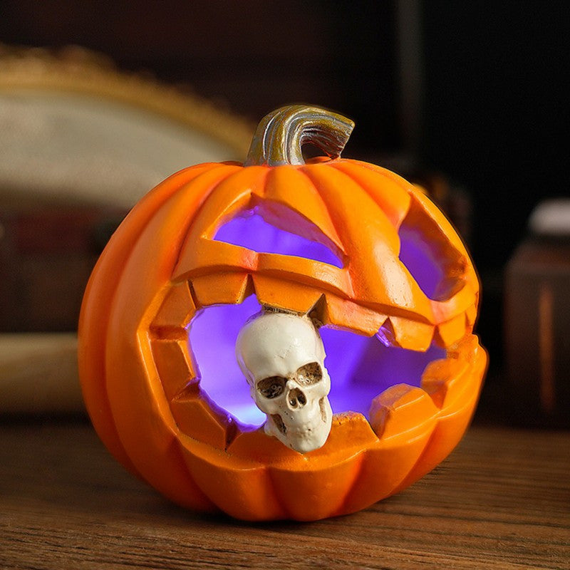 Realistische Jack O'Lantern Halloween Decoratie met Skelet voor Buiten - Duurzaam en Creepy Pompoen Versiering