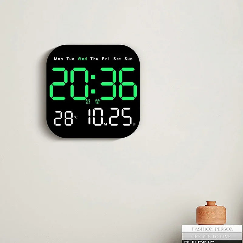 Digitale Wandklok met Groot LED-display en Afstandsbediening - Multifunctioneel en Modern Ontwerp