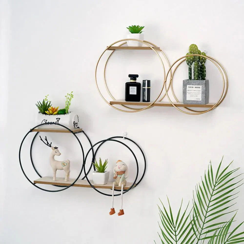 Zwevend Wandrek - Scandinavisch Design, Stijlvolle Opberger voor Woonkamer & Slaapkamer, Massief Hout en Metaal