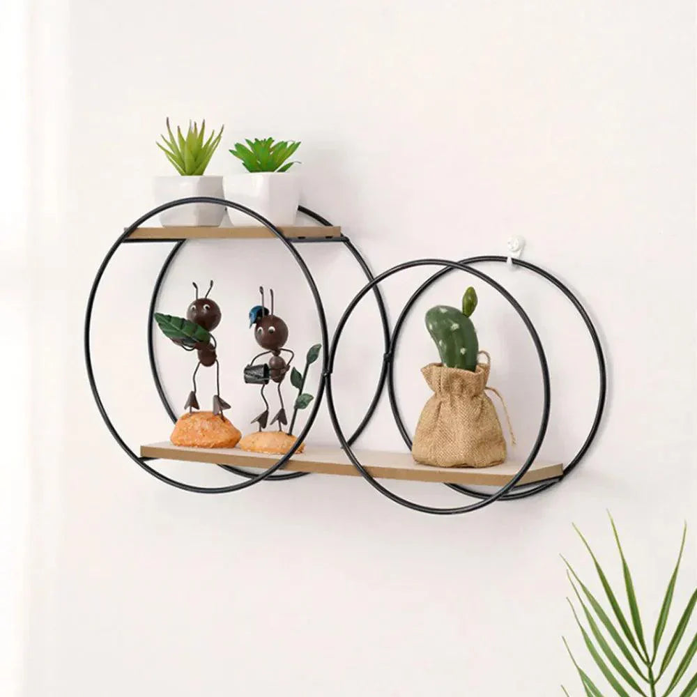Zwevend Wandrek - Scandinavisch Design, Stijlvolle Opberger voor Woonkamer & Slaapkamer, Massief Hout en Metaal