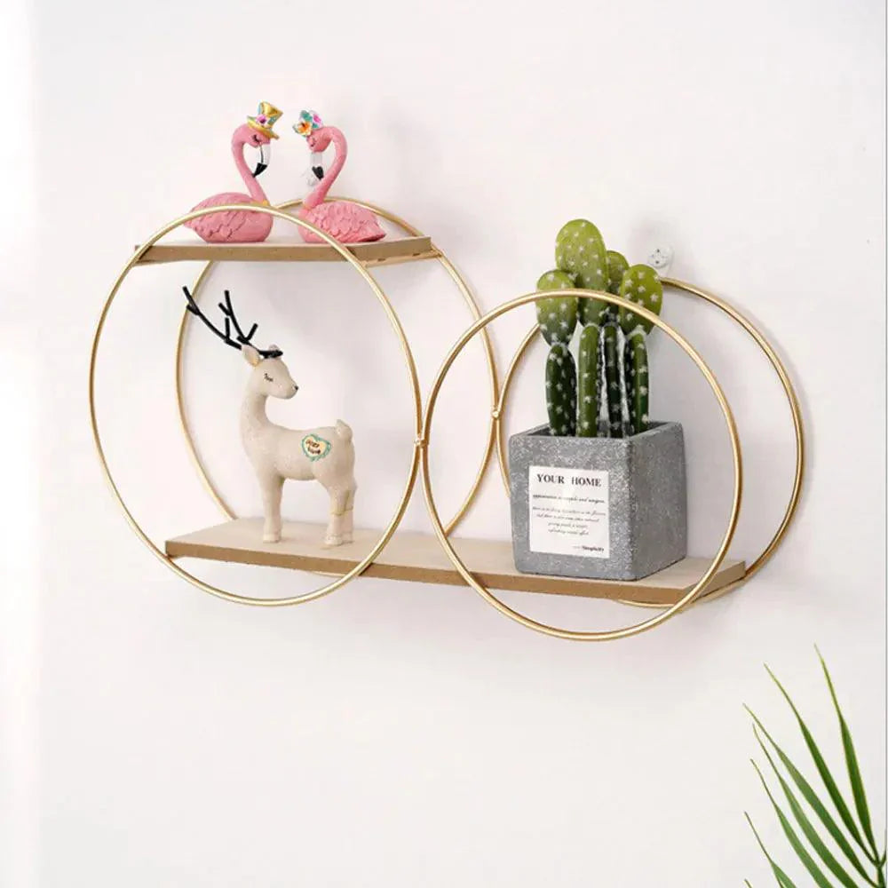Zwevend Wandrek - Scandinavisch Design, Stijlvolle Opberger voor Woonkamer & Slaapkamer, Massief Hout en Metaal