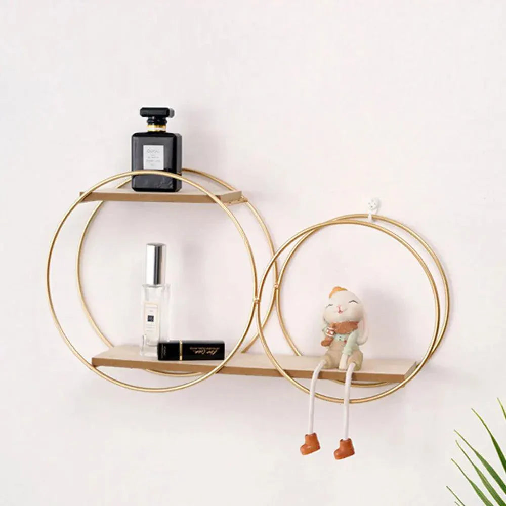 Zwevend Wandrek - Scandinavisch Design, Stijlvolle Opberger voor Woonkamer & Slaapkamer, Massief Hout en Metaal
