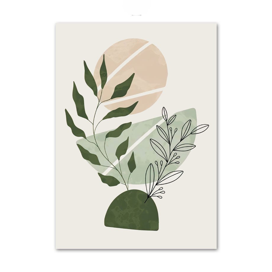 Set van 3 Stukken Botanische Wanddecoratie in Kalmerende Morandi Tinten