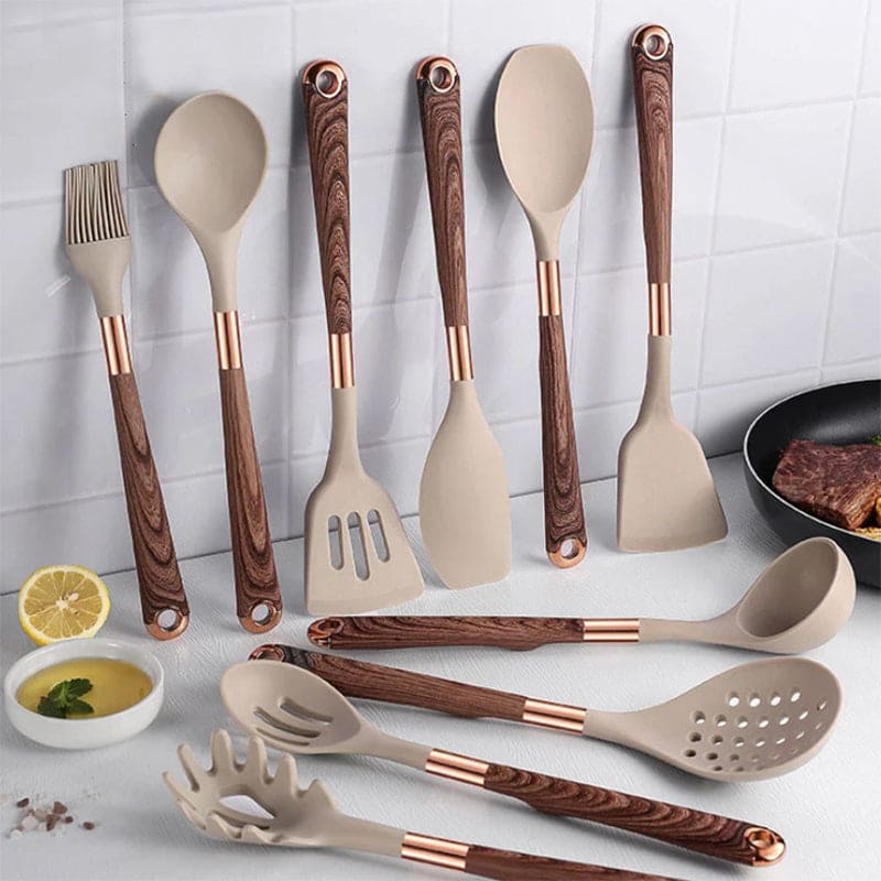 Keukenhulpmiddelen Set - Ergonomisch en Hittebestendig, 10 Delen voor Veilig Koken