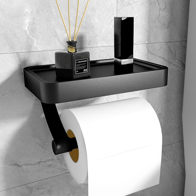 Sleekshelf toiletpapierhouder gemaakt van roestvrij staal met plank - zonder te boren