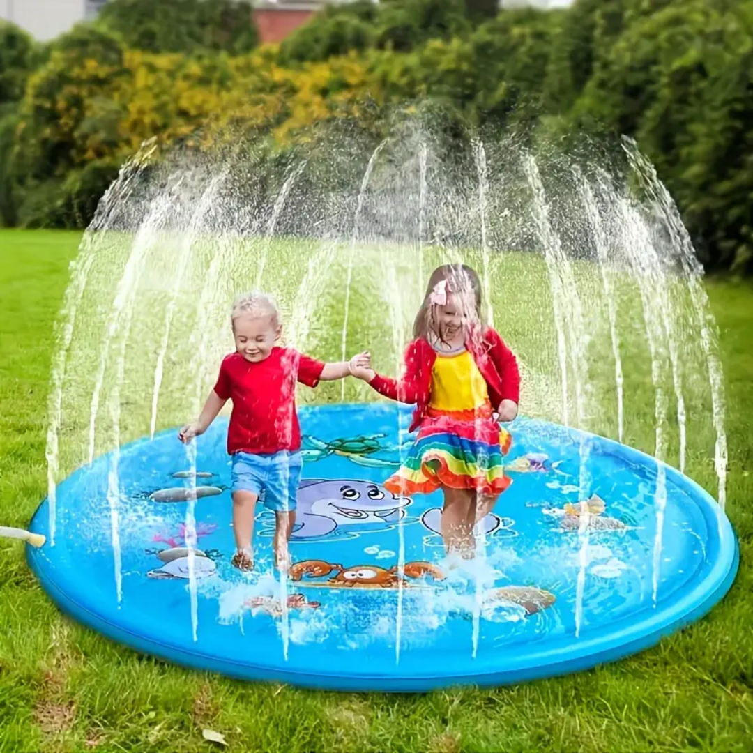Speelmat met sproeiers voor kinderen – Verfrissende waterspeelmat, veelkleurig, ideaal voor in de tuin