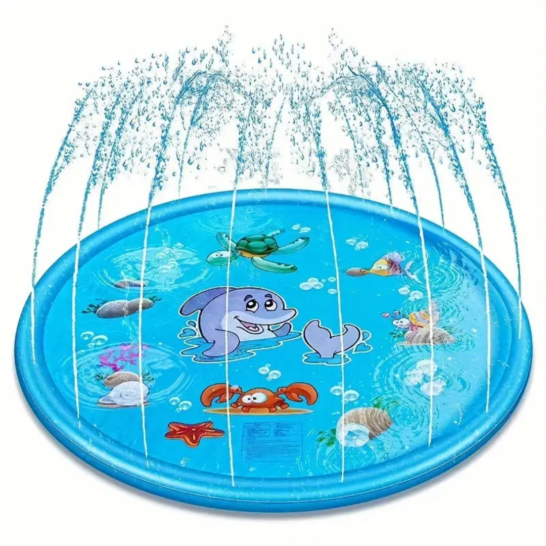 Speelmat met sproeiers voor kinderen – Verfrissende waterspeelmat, veelkleurig, ideaal voor in de tuin