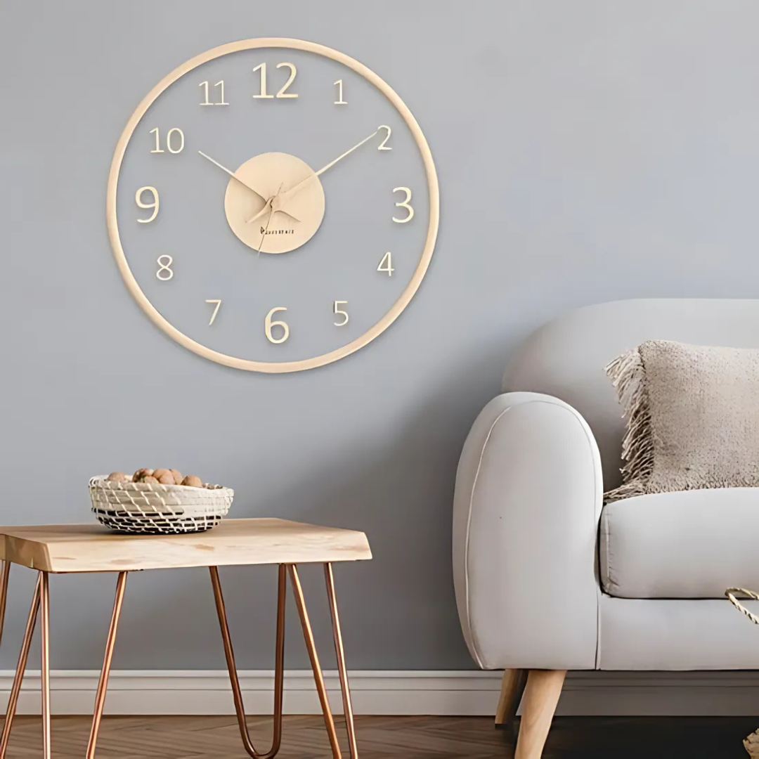 Stijlvolle grote wandklok met stil mechanisme – 30 cm voor een tijdloos interieur