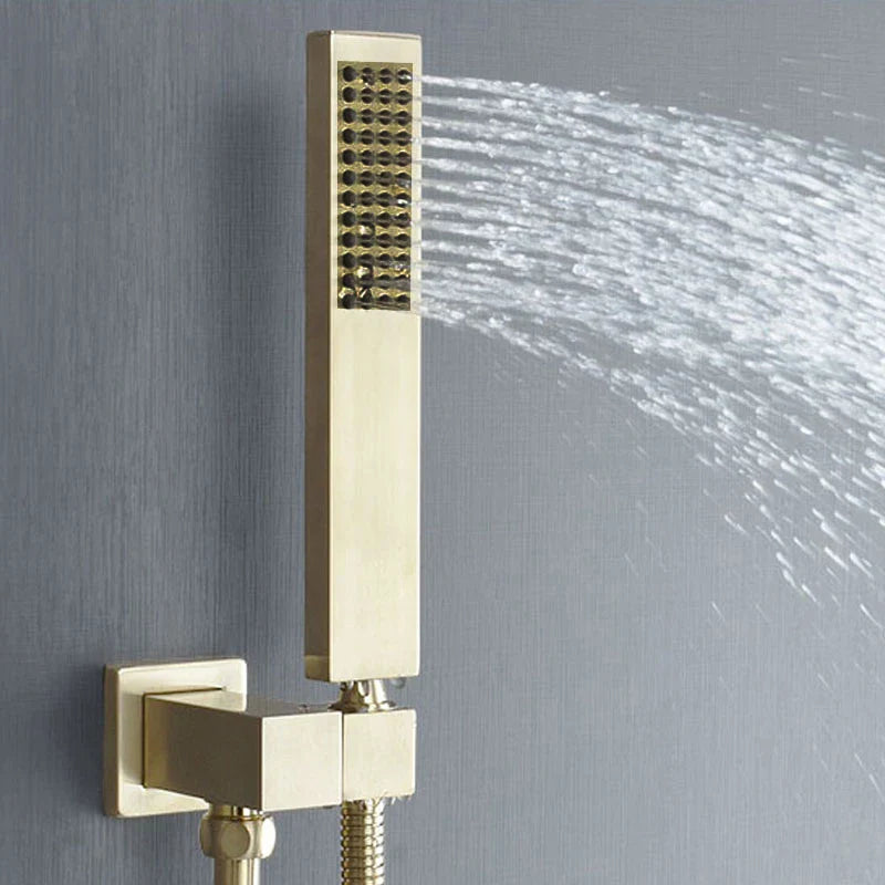 Verborgen geborstelde douche-montage-luxe 3-ways muur gemonteerd regendouchesysteem