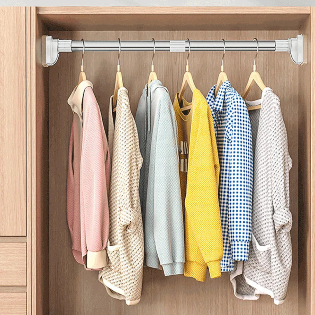 Verstelbare klembalk - zonder te boren voor gordijnen, douchegordijnen of kleding