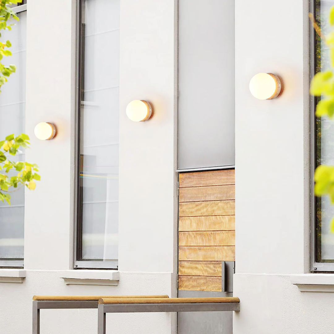 Waterbestendige Buiten Wandlamp van Travertin met Moderne Vormgeving – Eenvoudige Installatie voor Tuin en Terras