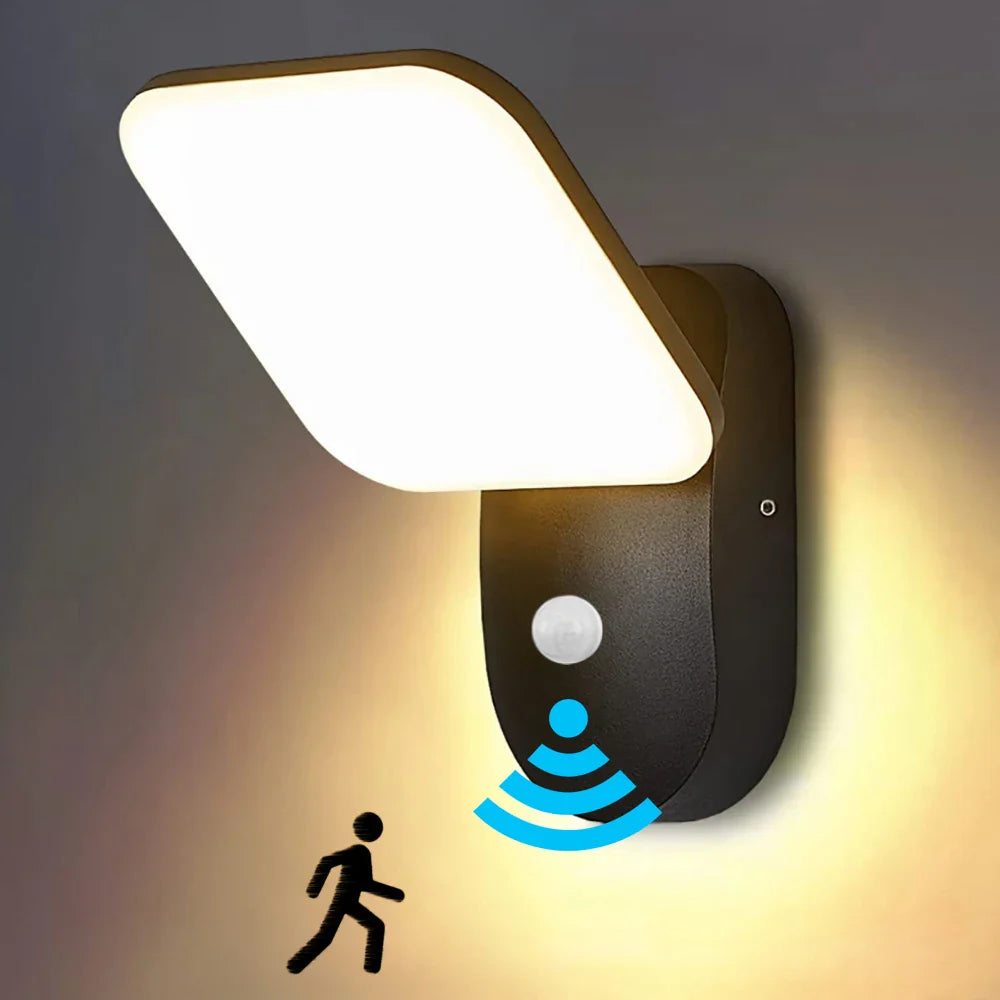 Waterdichte Buiten Wandlamp met PIR Bewegingssensor - 12W LED, Modern Design, IP65, Voor Buitenverlichting