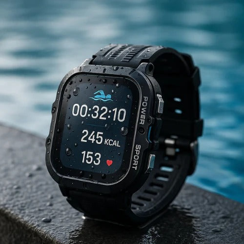 Waterdichte Sporthorloge met Fitness Tracker voor Dames en Heren – Ideaal voor Zwemmen en Actieve Levensstijlen
