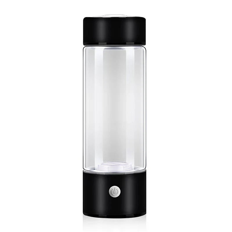 Waterfles met Waterstof voor Optimale Hydratatie - Duurzaam Borosilicaatglas, Oplaadbaar en Herbruikbaar, 12 oz