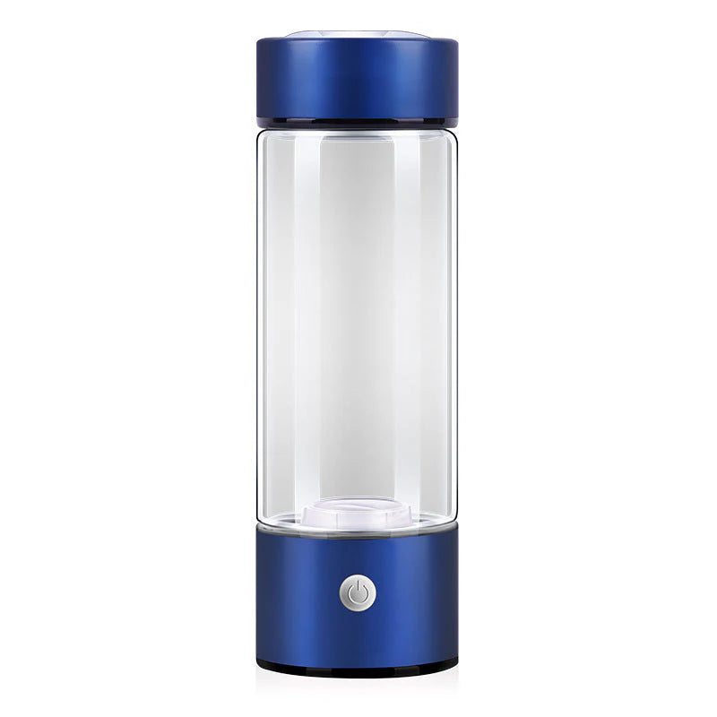 Waterfles met Waterstof voor Optimale Hydratatie - Duurzaam Borosilicaatglas, Oplaadbaar en Herbruikbaar, 12 oz